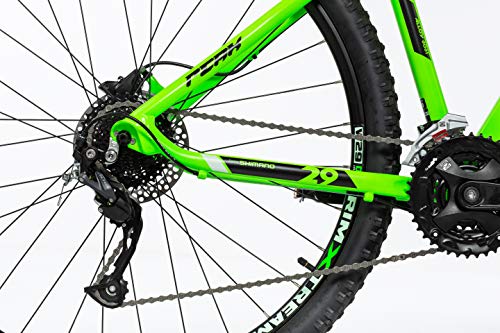 Moma Bikes Mtb29 Peak M Bicicleta de Montaña, Frenos de Disco hidraulicos, 27V, Unisex Adulto, Verde