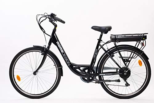 MOMO Design Venecia Bicicleta eléctrica de pedaleo asistida, Unisex Adulto, Negro, Talla única