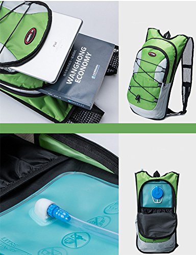 monvecle sistema de hidratación agua mochila mochila vejiga bolsa bicicleta/senderismo escalada bolsa + 2L hidratación vejiga, Unisex, Cyan