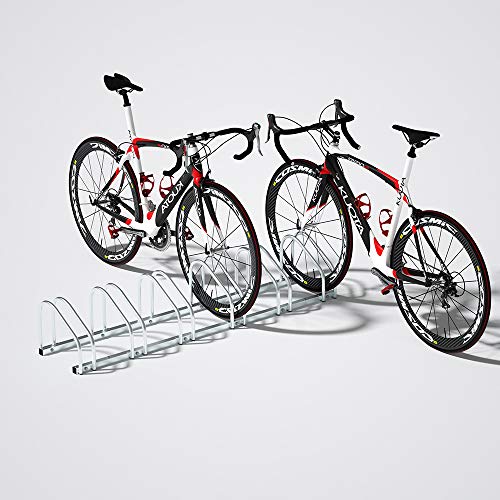 Monzana Aparcamiento para bicicletas soporte y organizador para 2-6 bicis para interior y exterior para pared y suelo