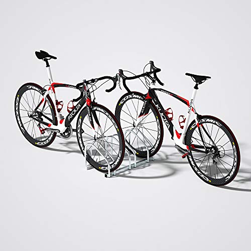 Monzana Aparcamiento para bicicletas soporte y organizador para 3 bicis para interior y exterior para pared y suelo
