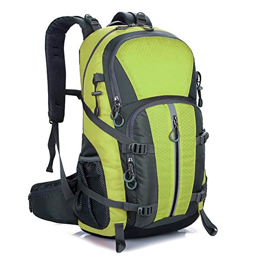 Mornyray Mochila Senderismo 40L, Mochila de Montaña Impermeable Mujer Hombre, Mochila de Viaje Trekking Acampada Caminar con Cubierta Lluvia (Verde)