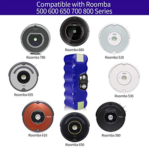 morpilot Batería Xlife de Reemplazo para iRobot Roomba, 14.4V 4050mAh Vida Extendida de 1000 Ciclos Compatible con iRobot Roomba Series 500 600 700 800