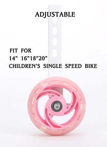 MOSHAY Rueda de Entrenamiento moshaw, Ruedas de Bicicleta Pesadas para niños Menores de 100 Libras, 14 16 20 Pulgadas de Acero Inoxidable Pesado (Pink)