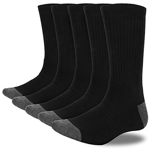 MOSOTECH Calcetines Deporte Hombre, 5 Pares Cómodos Gruesos Calcetines Hombres Para Running, Caminata, Senderismo - Cojín Engrosado, Anti Ampolla, Transpirable, Alto Rendimiento, Talla 41-46