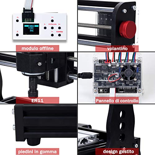 Mostics 2 IN 1 CNC 3018 Pro Fresadoras con módulo láser 5,5W Grabador del, CNC Grabador láser Máquina de grabado CNC Máquina de grabado láser CNC de talla CNC router De la máquina