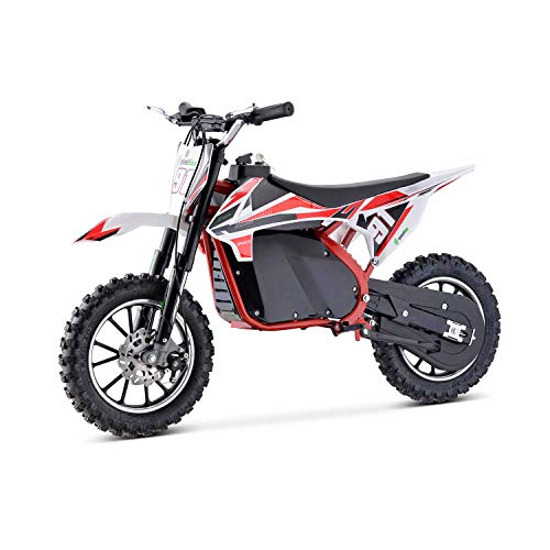 Moto Eléctrica Niños Desde 5 o 6 años | Minimoto Eléctrica Roja BIPOWER Speed Lion | Moto eléctrica 500W y 36V | También para Adultos < 60 kg