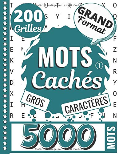 Mots Cachés: Mots Mêlés Adultes - Gros Caractères | Cahier Grand format avec 200 Jeux & 5000 Mots - Livre n1 | Occupation Adulte : Idée cadeau pour personnes âgées