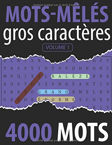 Mots mêlés gros caractères 4000 mots volume 1: Livre de mots mêlés - une grille par page – cahier de mots cachés en gros caractères pour adultes et ... (Puzzles et jeux pour adultes) – idée cadeau