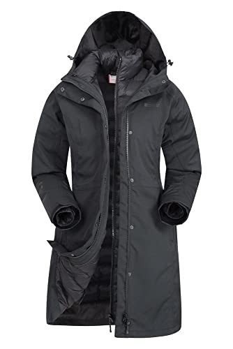 Mountain Warehouse Chaqueta Larga de Invierno 3 en 1 para Mujer de Alaskan Negro Jet 54