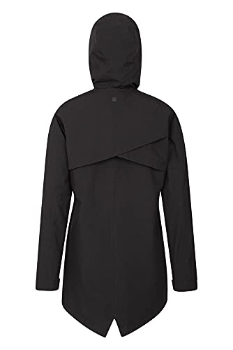 Mountain Warehouse Hilltop Chaqueta Impermeable para Mujer - Ligera, para Lluvia, Transpirable, Costuras Selladas, Ajustable, Bolsillos - para Verano, Senderismo, Viajes Negro 34