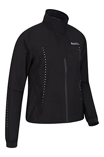 Mountain Warehouse Pro Chaqueta con 2,5 Capas para Mujer - Abrigo Impermeable, Transpirable, Cortaviento, Costuras Selladas - para Ciclismo, Correr, Senderismo Negro 44