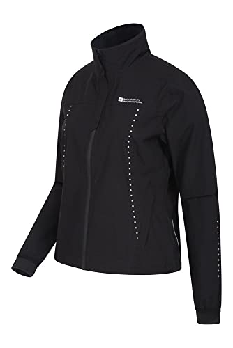 Mountain Warehouse Pro Chaqueta con 2,5 Capas para Mujer - Abrigo Impermeable, Transpirable, Cortaviento, Costuras Selladas - para Ciclismo, Correr, Senderismo Negro 44