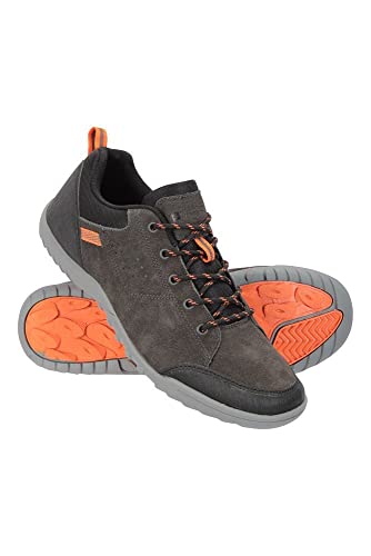 Mountain Warehouse Zapatos para Hombre Phantom II - Parte Superior de Ante Vacuno, Forro de Malla, Transpirable, protección de talón y Puntera - para Caminar, Senderismo Gris Oscuro 45