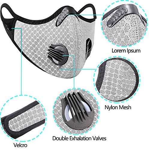 Movimiento M Antipolvo, con 4 filtros de carbón Activo y 4válvulas. Deportes a Prueba de Polvo M, utilizados para Actividades al Aire Libre Que agotan el Humo de Conducir y Correr en Motocicleta (a)