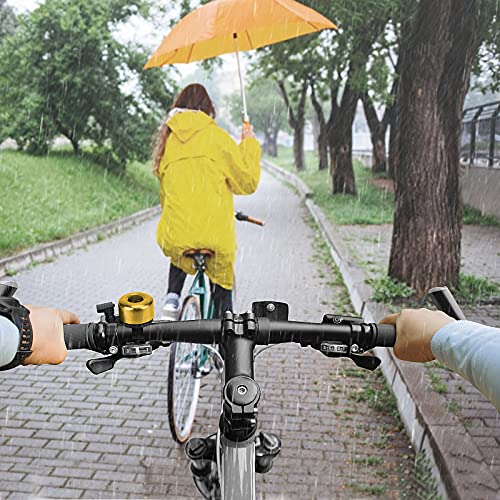 Moweallarge Timbre para Bicicleta Sonido Fuerte y Nítido para Bicicleta de Carretera Bicicleta de Montaña Campana Colorida de Aluminio para Bicicleta para Adultos y Niños (Oro)