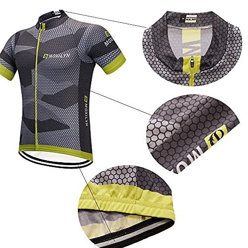 Moxilyn Ropa de Ciclismo para Hombre Traje de Bicicleta Conjunto de Verano Top + Bib Shorts Acolchados, Almohadilla de Asiento de Gel 9D para Montar En Bicicleta Conjunto Cómodo y De Secado Rápido