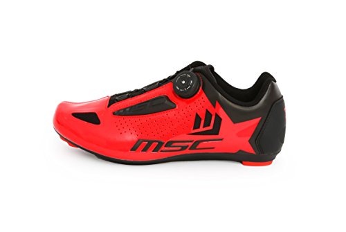 MSC Bikes Aero Road Zapatillas, Unisex Adulto - Rojo - EU 43