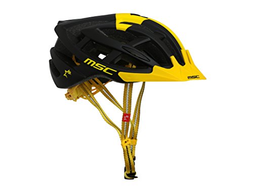 MSC Bikes HX100SMBKYE Casco de MTB, Negro y Amarillo, S/M (55cm-58cm)