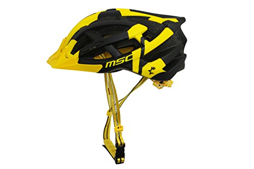 MSC Bikes HX100SMBKYE Casco de MTB, Negro y Amarillo, S/M (55cm-58cm)