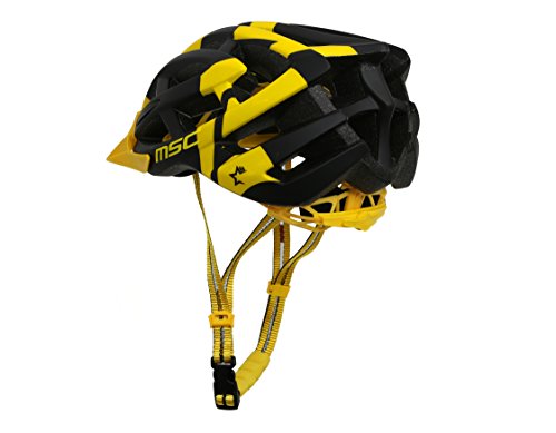 MSC Bikes HX100SMBKYE Casco de MTB, Negro y Amarillo, S/M (55cm-58cm)