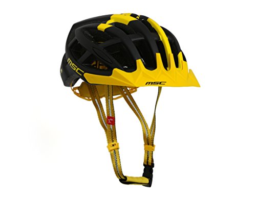 MSC Bikes HX100SMBKYE Casco de MTB, Negro y Amarillo, S/M (55cm-58cm)