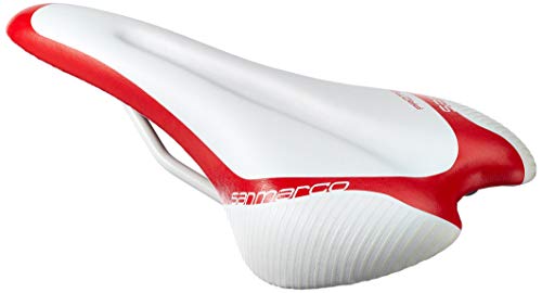 MSC Bikes Selle San Marco Era Dynamic Protek - Sillín, Color Blanco/Rojo