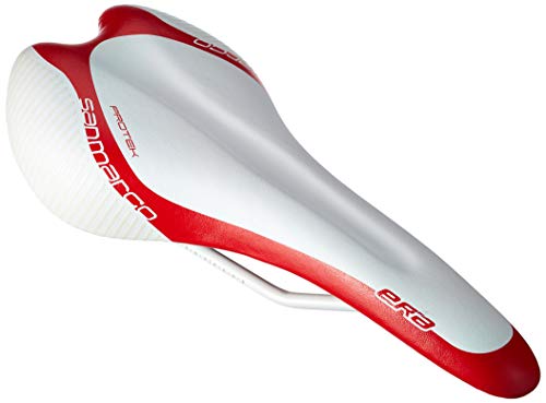 MSC Bikes Selle San Marco Era Dynamic Protek - Sillín, Color Blanco/Rojo