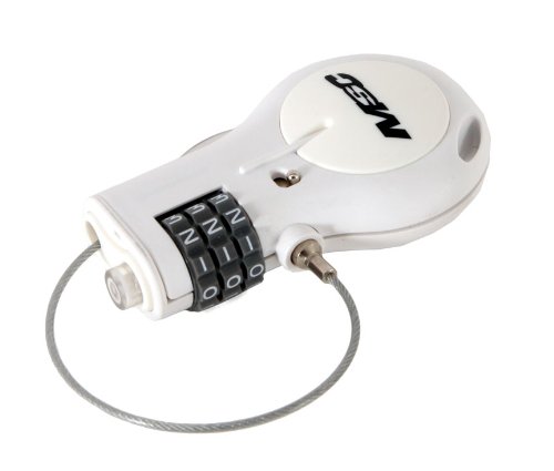 MSC LOCKTL984 - Candado expansible con código de Seguridad para Ciclismo, Color Blanco