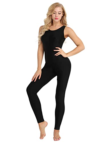 MSemis Maillot de Danza Ballet para Mujer Mono Elástico de Gimnasia Ritmica Maillot de Patinaje Artisco Disfraz de Bailarina A Negro 2X-Large