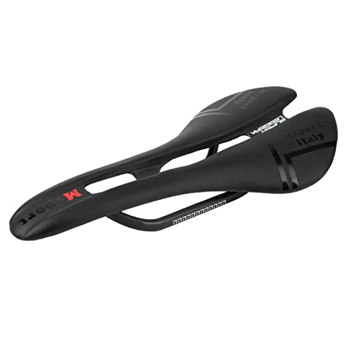 Msport Sillín de bicicleta de fibra de carbono para bicicleta de carretera y MTB muy ligero (negro)