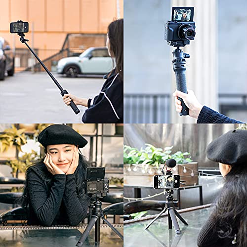 MT-34 Smartphone Trípode Extensible Trípode Cámara de Escritorio Mini Luz Soporte Trípode Vlog Selfie Stick con Soporte Teléfono 1/4" Compatible para Smartphone Camera Light Vlogging (Soporte 1,5 kg)