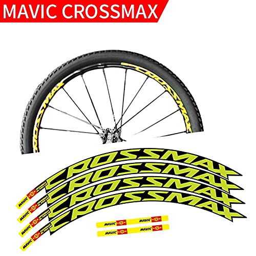 MTB Ancho de la Etiqueta de la Rueda 18mm Pro Calcomanías de la Rueda de Bicicleta Pegatinas de Bicicletas for Dos Ruedas calcomanías MTB Pegatinas de llanta (Color : 27.5er Yellow)