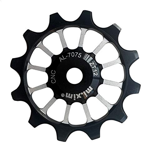 Mtb Bike trasero desviador poleas Al 7075 CNC 12 T rodamientos de cerámica para Sram XX1 XO1 X1 Estrecho ancho desviador tensor ruedas 1 unids (negro 1 pcs)