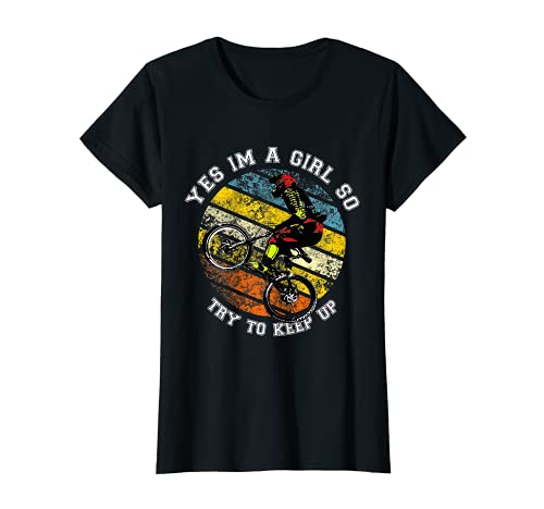MTB Downhill Mountain Bike Niñas Retro Vintage Regalo Camiseta