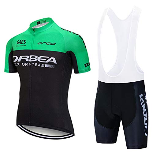 MTBHW Conjunto Traje Ciclismo para Verano Maillot Ciclismo y Pantalones Cortos Bicicleta con 3D Gel Pad Equipacion Ropa Ciclismo Hombre