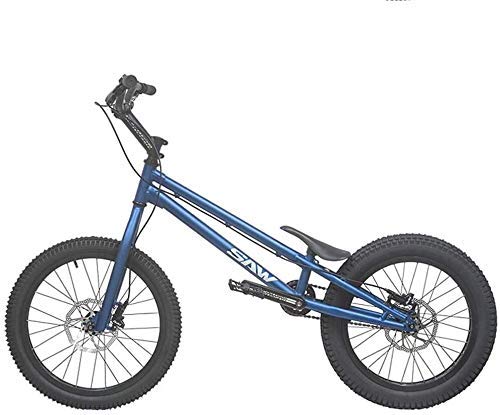 MU Ensayos 20 Pulgadas Street Bike Trial Bike Completa para Adultos/Adolescentes - Hombres Y Mujeres - Principiantes Y Avanzados, Frame Crmo Y Tenedor, con Frenos Delantero Y Trasero,Azul,Versión E