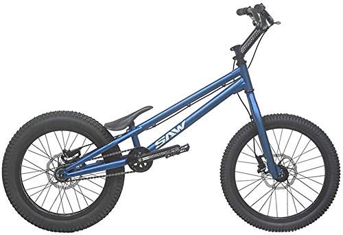 MU Ensayos 20 Pulgadas Street Bike Trial Bike Completa para Adultos/Adolescentes - Hombres Y Mujeres - Principiantes Y Avanzados, Frame Crmo Y Tenedor, con Frenos Delantero Y Trasero,Azul,Versión E