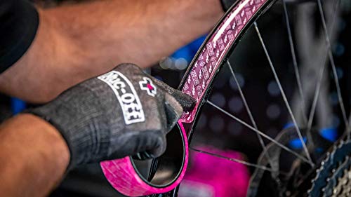 Muc-Off - Cinta adhesiva para llanta sin cámara, sensible a la presión, para llantas de bicicleta sin cámara, (25 mm, 10 m, con 4 parches de sellado)