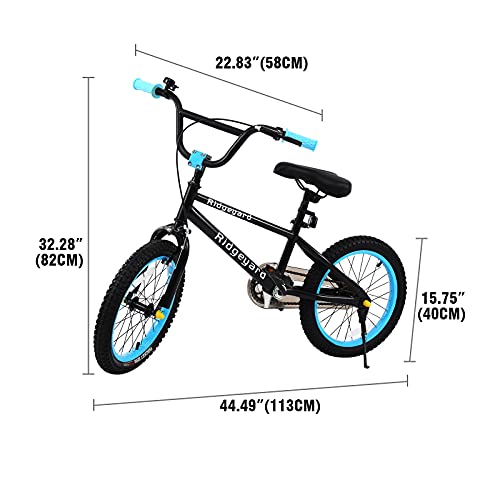 Muguang - Bicicleta BMX con sistema de rotor Freestyle 360º, 16 pulgadas, bicicleta BMX Freestyle 4 tacos (azul claro)