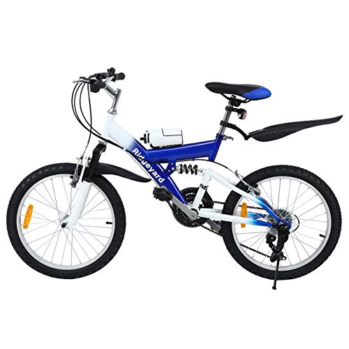 MuGuang Bicicleta de Montaña 20 Pulgadas Bicicleta Infantil 21 Speed Come with 500cc Kettle para Niños de 7 a 12 Años(Azul)