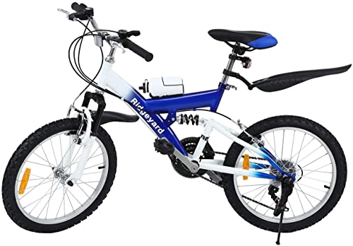 MuGuang Bicicleta de Montaña 20 Pulgadas Bicicleta Infantil 21 Speed Come with 500cc Kettle para Niños de 7 a 12 Años(Azul)