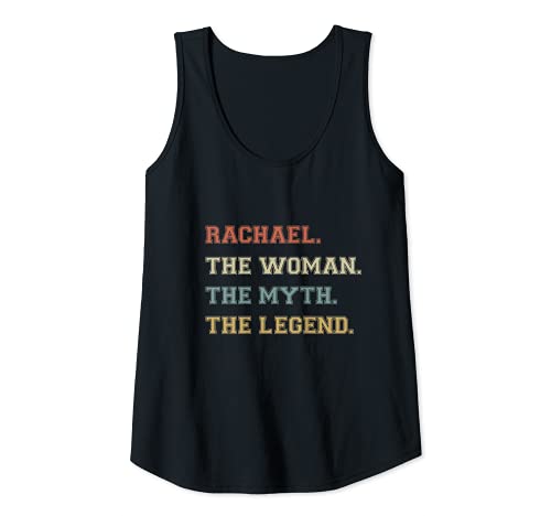 Mujer Rachael Woman Myth Legend Funny Varsity Nombre personalizado Camiseta sin Mangas