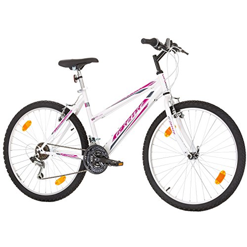 Multibrand, PROBIKE 6th Sense, 460 mm, 26 Pulgadas, Mountain Bike, 18 velocidades, Set de Mudgard, para Mujeres, Blanco-Rosa (Blanco-Rosa (Shimano))