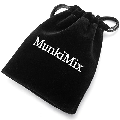 MunkiMix Acero Inoxidable Anillo Ring Banda Venda El Tono De Plata Negro Cráneo Calavera Mano Hand Hueso Talla Tamaño 25 Hombre