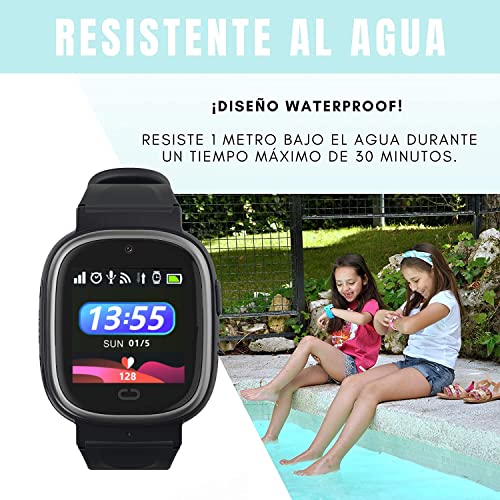 MY WATCH Reloj GPS Niños 2.0 Smartwatch para Niños Resistente al Agua Pantalla Táctil Reloj Niño GPS Localizador y Llamadas, WiFi, LBS, Voz, Cámara, SOS Batería 520 Mah