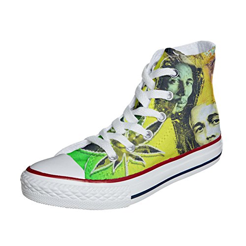 Mys Original USA Sneakers Cutomized - personalisierte Schuhe (Handwerk Produkt) mit Bob Marley - size EU 46