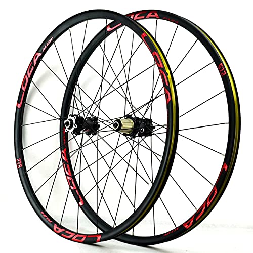 MZPWJD Ciclismo Ruedas Juego Ruedas Bicicleta 26 27.5 29 for Bicicleta Montaña MTB Llantas Doble Pared Freno Disco 8 9 10 11 12 Velocidades Tarjeta Hub Liberación Rápida 24H (Color : Red, Size : 29")