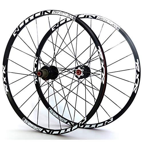 MZPWJD Juego Ruedas 26 27.5 29 In Ruedas Bicicleta Montaña Parte Delantera Y Trasera MTB Llanta Aleación Doble Pared 7 Palin Bearing Freno Disco QR 1790g 7-11 V Tipo Tarjeta Hub 24H