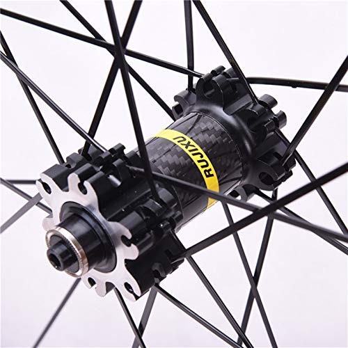 MZPWJD Juego Ruedas Bicicleta 26 27.5 29 Pulgadas MTB Aleación Llanta Doble Pared 8-11 Velocidad Bicicleta 6 Palin Teniendo 6 Trinquetes Liberación Rápida Fibra Carbon Cassette Hub Freno Disco 1895g